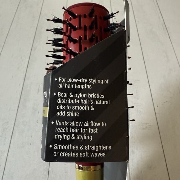 Conair Velvet Touch Vented Round Hair Brush Red or Blue Smooth & Shine Blow Dry - Picture 4 of 14